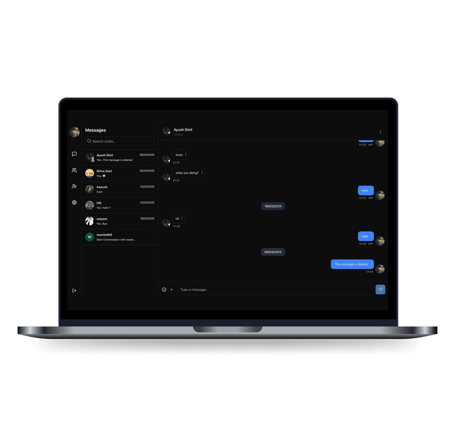 Scalable Realtime ChatApp project preview: Real-time chat with instant messaging, typing indicators & group chats