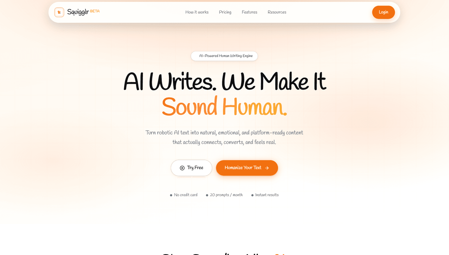 Squigglr project preview: Transform AI text into human-like content